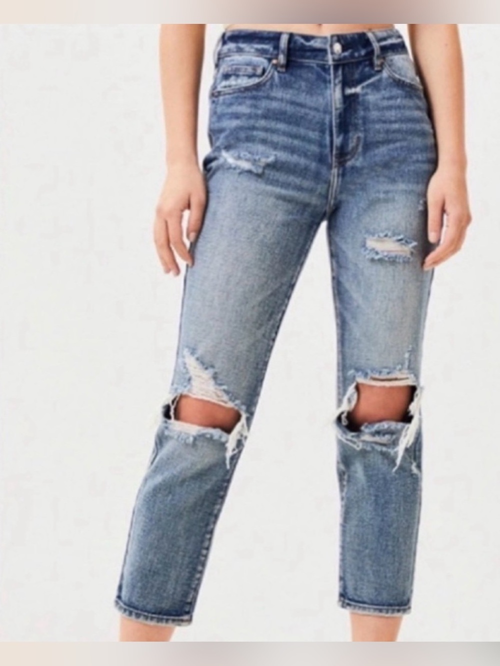 Pacsun High Rise Distressed Straight Mom Jeans 24